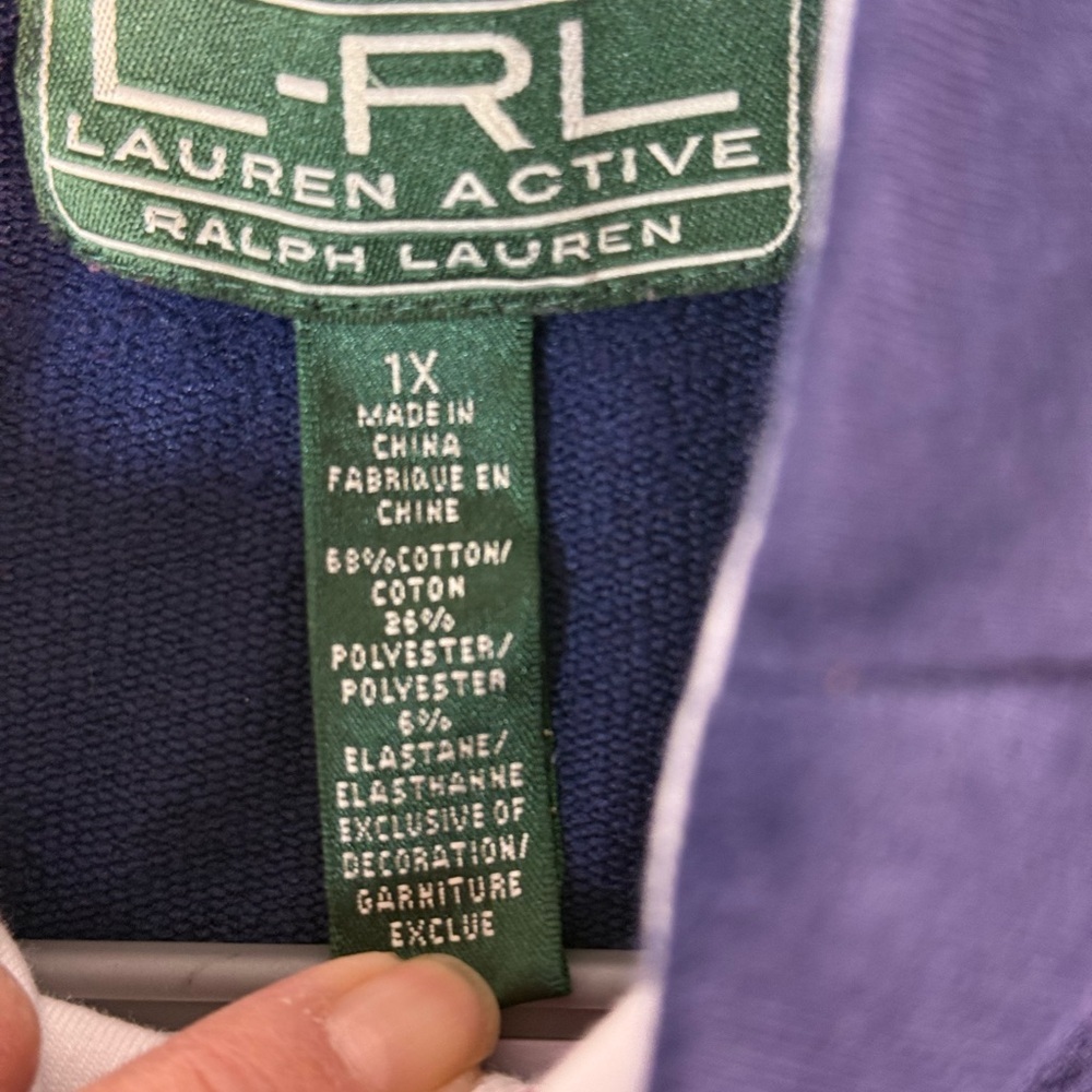 Lauren Ralph Lauren Activewear Blue, White and Pink Zip-up Jacket Size 1X - Picture 5 of 11